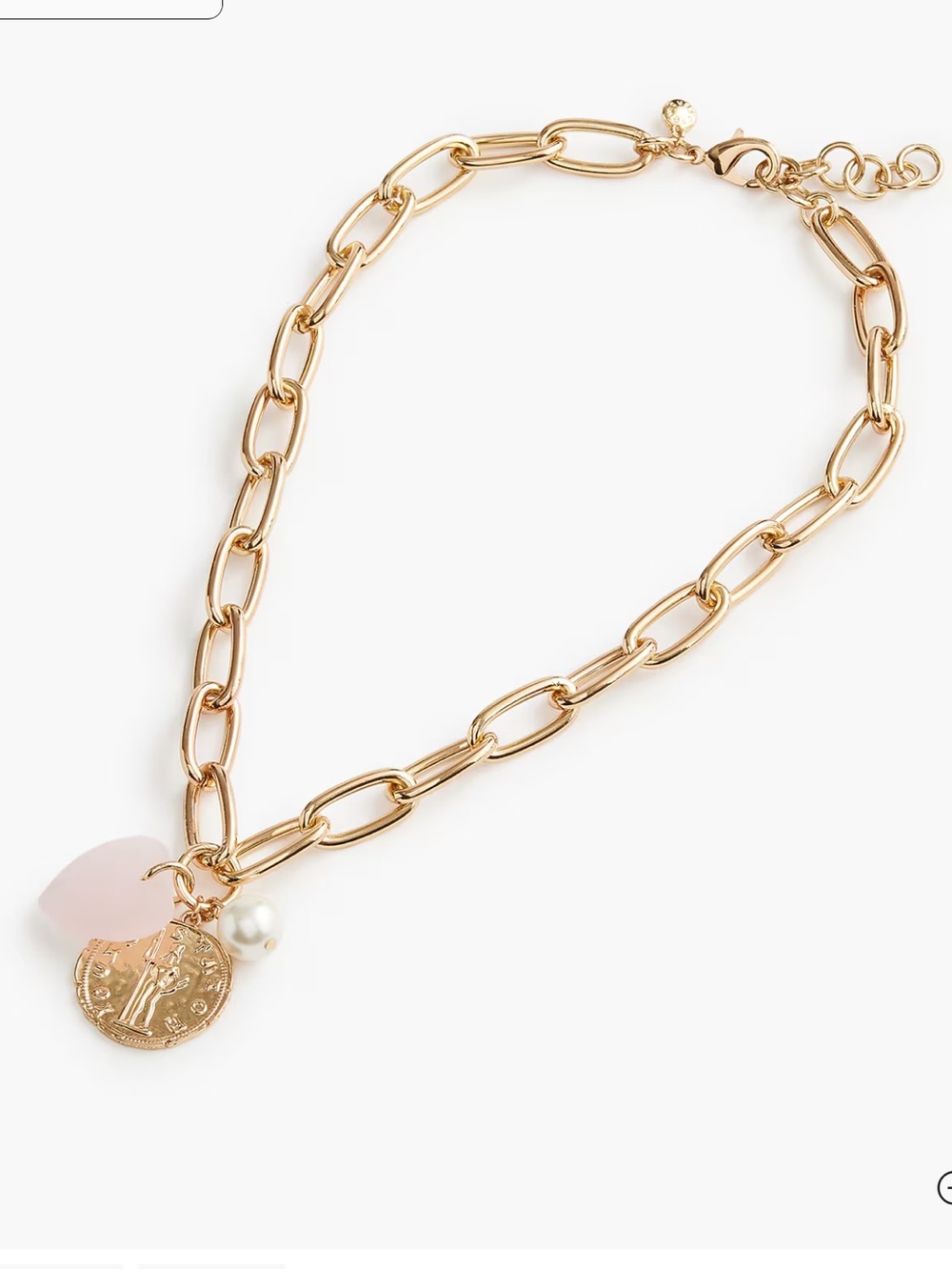 Jcrew Puffy heart charm necklace - Gold - NWT